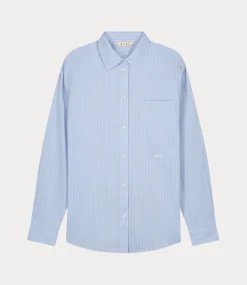 Olaf striped oversized shirt blue W190301-BLUE