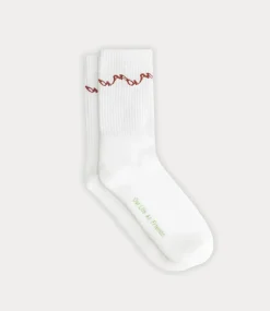 Olaf Wavy drift socks optical white A180805-WHITE