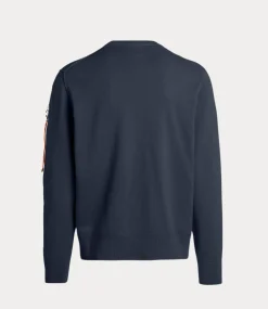 Parajumpers Man crew neck sweater blue navy 25SMPMKNRK01-0316