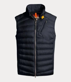 Parajumpers Man fleece/nylon vest blue navy 25SMPMHYWU03-0316