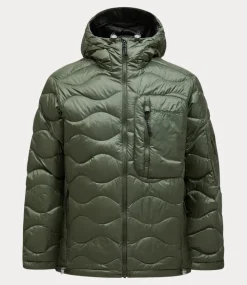 Peak Performance helium utility down hood jacket pine needle olive G79848020