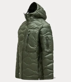Peak Performance helium utility down hood jacket pine needle olive G79848020