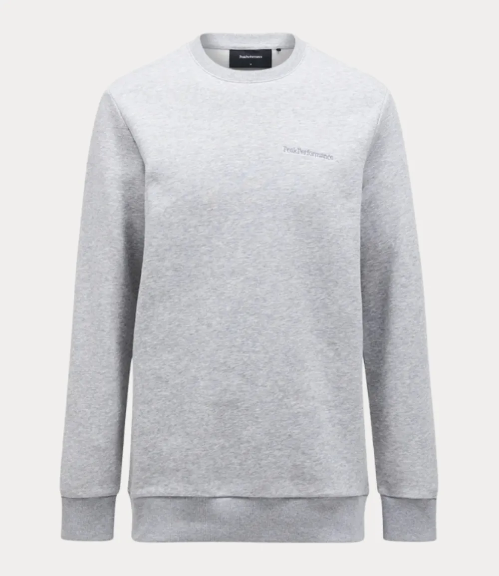 Peak Performance original small logo crew med grey melange G79590060