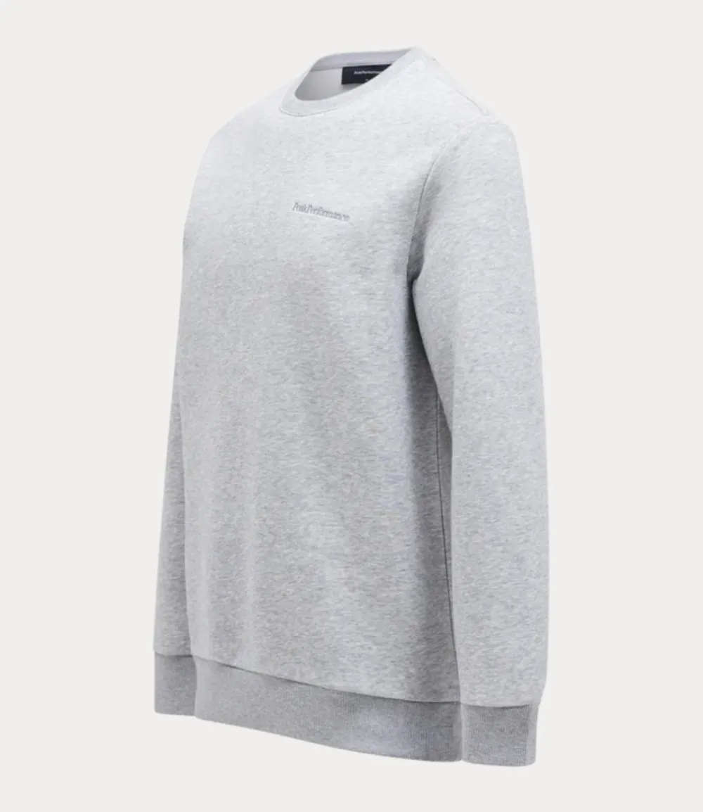 Peak Performance original small logo crew med grey melange G79590060