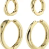 Pilgrim ALLIE hoop earrings 2-in-1 set gold-plated 262312083
