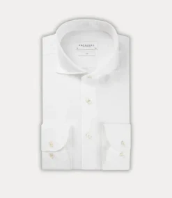 Profuomo Cutaway linen shirt white PPVH10020A-2