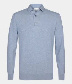 Profuomo Polo l/s blue PPWJ10002D-BLUE