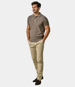 Profuomo Polo s/s mid brown PPWD10005A-BROWN