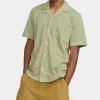 Revolution Jaquard short-sleeved cuban shirt green 3175-GREEN
