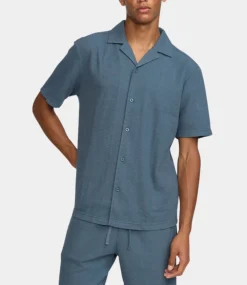 Revolution Short-sleeved cuban shirt blue 3177-BLUE