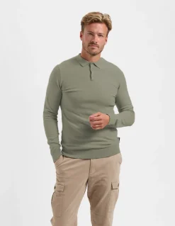 Saint Steve Berend polo l/s leaf green 19478-60021