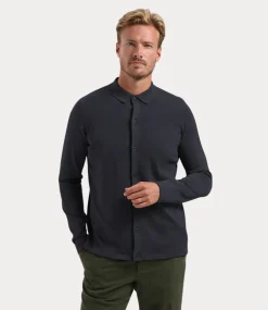 Saint Steve Vic shirt dark navy 231241-70003