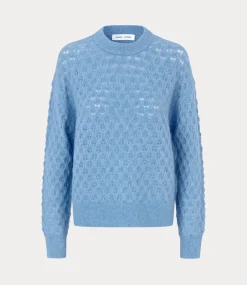 Samsoe Samsoe saanour pointelle sweater 7355 blue heaven F24100071-174023TCX
