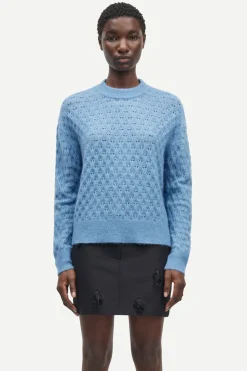 Samsoe Samsoe saanour pointelle sweater 7355 blue heaven F24100071-174023TCX