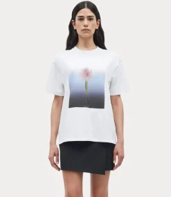 Samsoe Samsoe Saeira t-shirt 6024 blurred tulip white F25100136-CLR002062