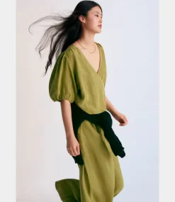 The New Society Hera blouse olive S25WBL6P13