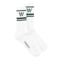 Wood Wood Con 2-pack socks white green 10009201-9517-0030