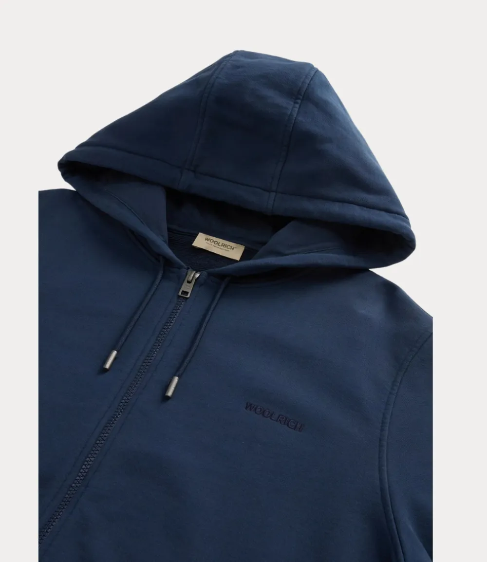Woolrich Light fleece zip hoodie dream blue CFWOSW0273MRUT4041-3827