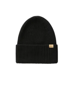 Woolrich Merino wool ribbed beanie black
