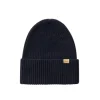 Woolrich Merino wool ribbed beanie melton blue