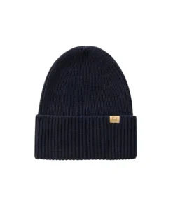 Woolrich Merino wool ribbed beanie melton blue