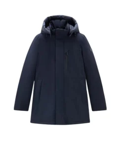 Woolrich Mountain stretch parka melton blue
