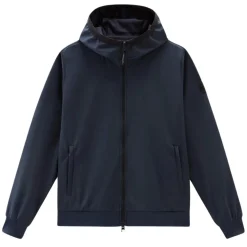Woolrich Soft shell zip hood melton blue CFWOSW0223MRUT3678-3989